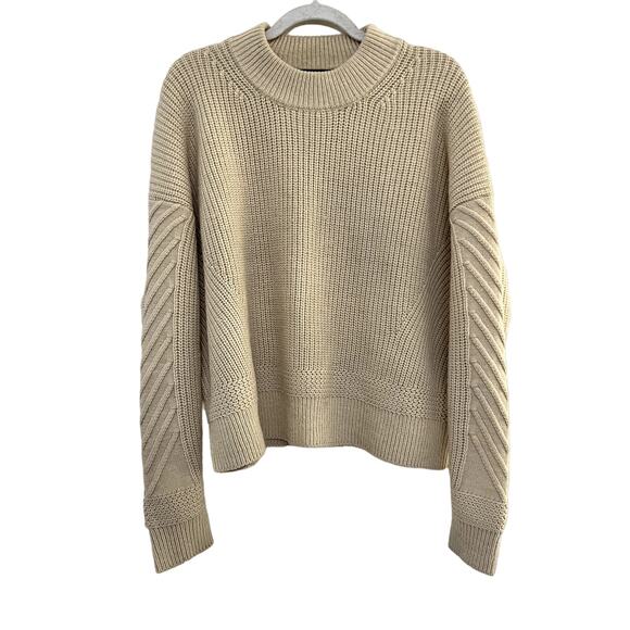 G STAR RAW Women's size L Weet Weave Knitted Ivory Chunky Sweater Wool Blend - Picture 2 of 10